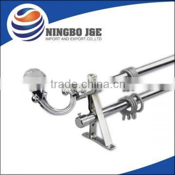 Double Iron Curtain Rod With Crystal Finial
