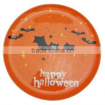 Good quality halloween plastic round plate/dish