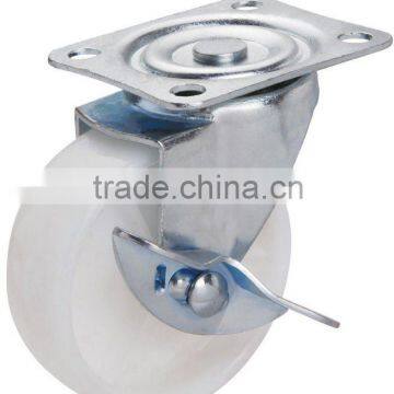 2inch white PP caster with side brake