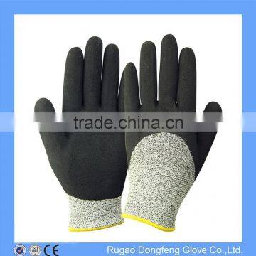 3/4 Sandy Latex Dipped Cut Defense Gloves Cut Resistant Mechanic Gloves