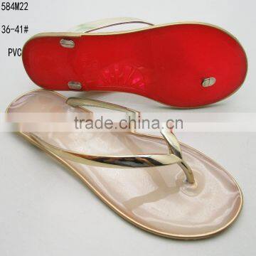 Women's PVC transparent jelly flip flops