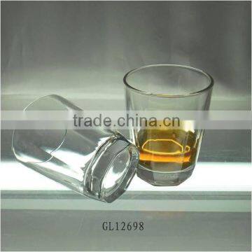 stocked heavy bottom clear glass whisky glass