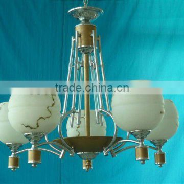 2015 Contemporary metal glass chrome 5 lights chandeliers lamp