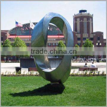 Outdoor Roadside Large Red Abstract Stainless Steel Sculpture photo-3