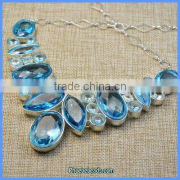 Wholesale New Arrival Beautiful Statement Blue Crystal Necklaces For Women SGN-P017A