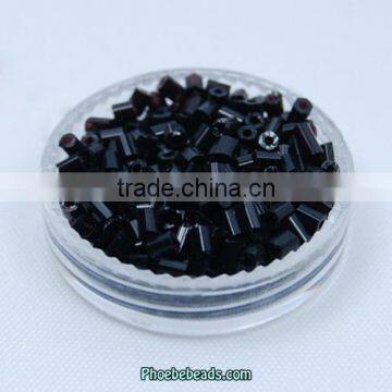 Wholesale 2mm Rainbow Black Tube Czech Glass Beads For DIY Making Jewelry GSB-2RB07