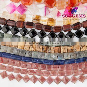 Wholesale Square/Rectangle shape semi precious beads for Fashion handmake necklaces jewellery