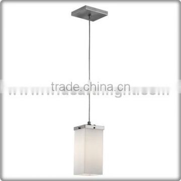 UL CUL Listed Brushed Nickel Glass Hotel Hanging Light Mini Pendant Lamp With Glass Shade C40501