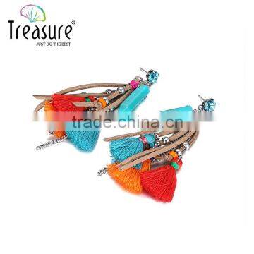 Fashion Jewelry Vintage Bohemian Ethnic Beautiful Colorful Tassel Dangle Earring photo-2