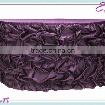 YHK#64 ruffled table skirt - polyester banquet wedding wholesale chair cover sash table cloth skirt linen                        
                                                Quality Choice