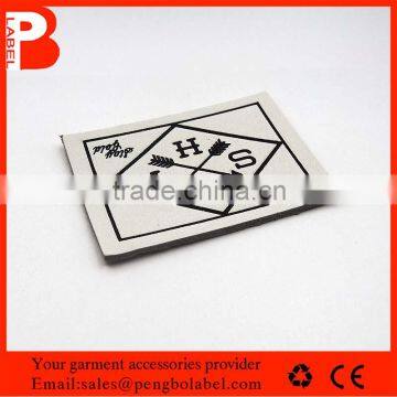 supply private brown branded leather patch for denim garment