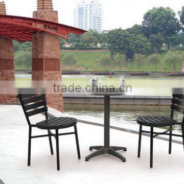 2016 new design outdoor aluminum plastic wood chair and table set