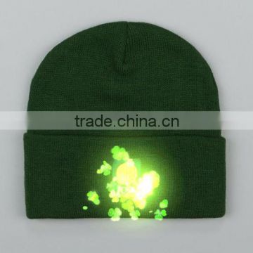 100% Acrylic custom made led beanies,beanies for men,custom patch beanies