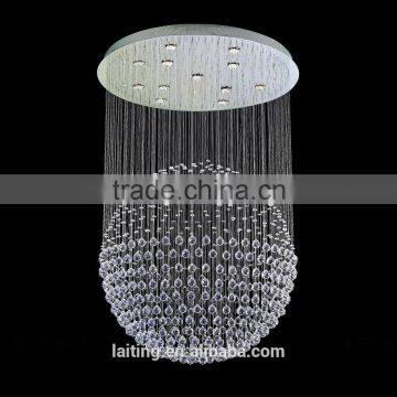 Staircase Crystal Drop LED Pendant Ball Chandelier Light for High Ceiling