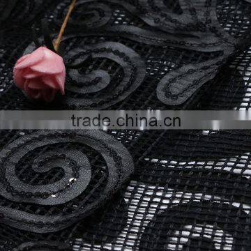 2016 latest design embroidered mesh fabric for garment material