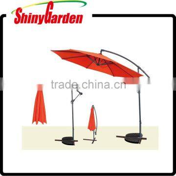 patio umbrella polyester Febric Outdoor Banana Hanging Umbrella side pole umbrella