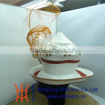 Factory Direct Handmade Polyester White Church Hats For Sale BM-5048