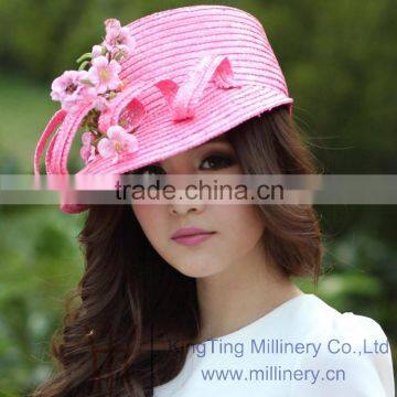 Summer / Spring Beautiful Pink Straw Hats For Young Lady photo-4