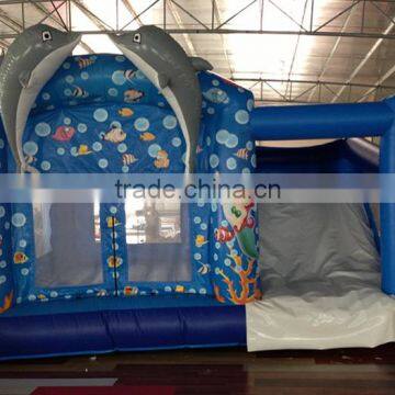 sea kindom inflatable jumper with slide, inflatable bouncer, bouncy castle