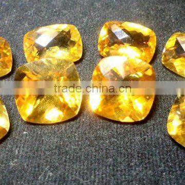 Citrine Cushion Freeform Facet Loose Natural Gemstones, Natural Gemstones Cushion Shaped, Facet Gemstones