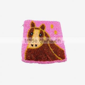 New Bead Embroidery Coin Purse Horse Design