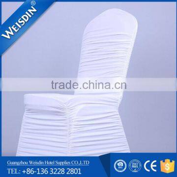 Luxury wedding hotel banquet cheap spandex lycra ruffled chair cover wholesale China