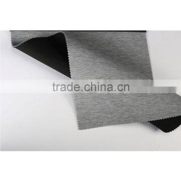 Heather grey polyester spandex knit fabric for garment polyurethane laminate fabric