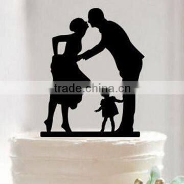 Silhouette Bride and Groom Mr & Mrs Wedding Acrylic Cake Topper Anniversary