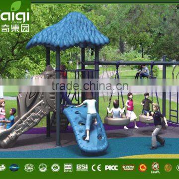 children plastic outdoor adventure playground equipment slide and swing