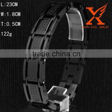 2016 Fashion Stainless Steel Clasp Wide Width Men Black Chain Bracelets