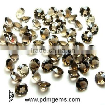 Smoky Quartz Round Checker Lot For Ring From Wholesaler