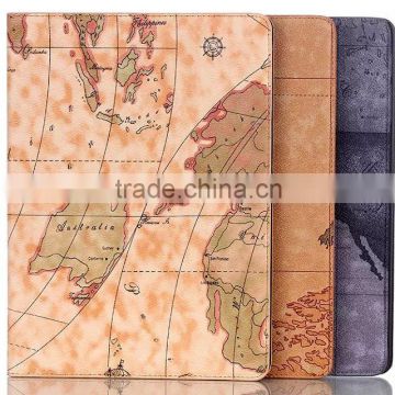 Antique Map Globe Design Book Style Leather Case For Samsung Tab S T800