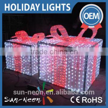 2015 NEW design LED christmas decoration Pink gift box led light