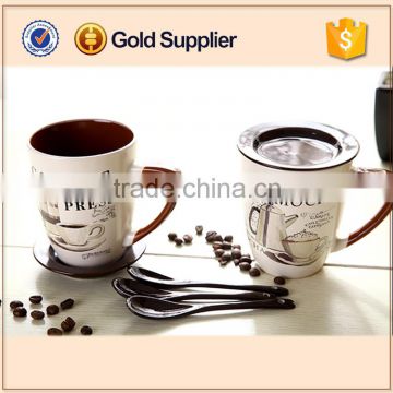 2016 high quality silk screen printing beautiful coffee cup