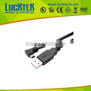 USB CABLE, Left angle USB A male to mini USB cable, 1.0m