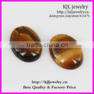 KJL-BD5344 Wholesale Natural flatback egg shape tiger eye Gemstones lose beads 7X18X25mm