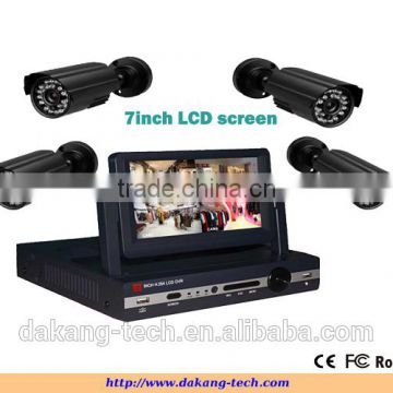 4ch 960H dvr kit security DVR kit with 7inch LCD Screen, cmos 800tvl security camera kit, ,iPhone&Anroid phone view