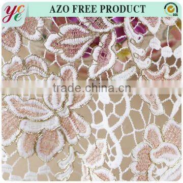 metallic yarn embroidery fabric