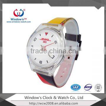 customize logo cheap plastic colorful watches