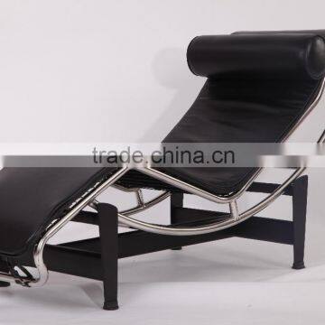 Buy alibaba black genuine leather Le Corbusier LC4 chaise lounge