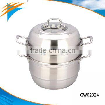 High Quality 32cm 2 Layer Stainless Steel Double Boiler and Steamer