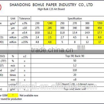 Bohui Two Sides Coated Art Paper Card/Bristol Board/Art Board for Book Cover photo-3