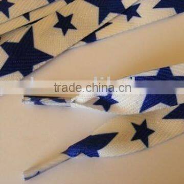 Blue Star Fat Shoelaces