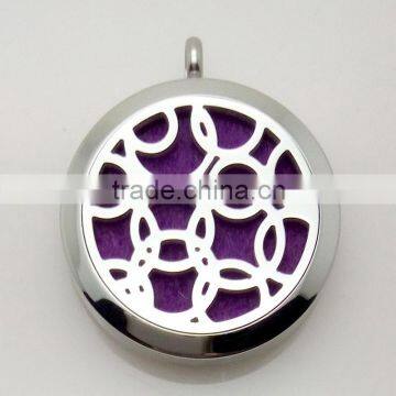 Fashion New Design Stainless Steel Essential Oils Aromatherapy Locket Perfume Diffuser Necklace