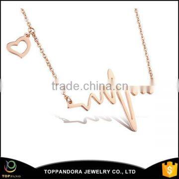 Cheap Costume Jewelry electrocardiogram Pendant, fashion lover pendat