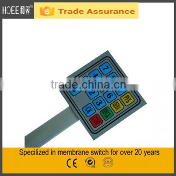 polycarbonate screen silk custom touch panel mechanical keyboard 4*4 Membrane switches supplier in Ningbo