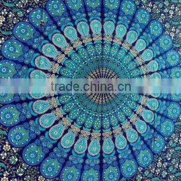 Cotton Tapestry Hippie Wall Decor Blue Mandala Dorm Beach Bedspread Bedsheet