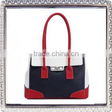 2016 Top grade mix color PU leather woman handbags factory