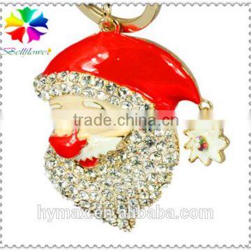 3D Father Christmas metal custom keychain