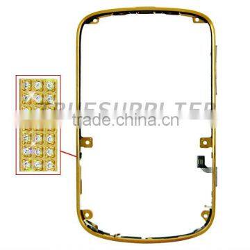 Diamond Bezel Faceplates Cover housing Golden for Bold 9900